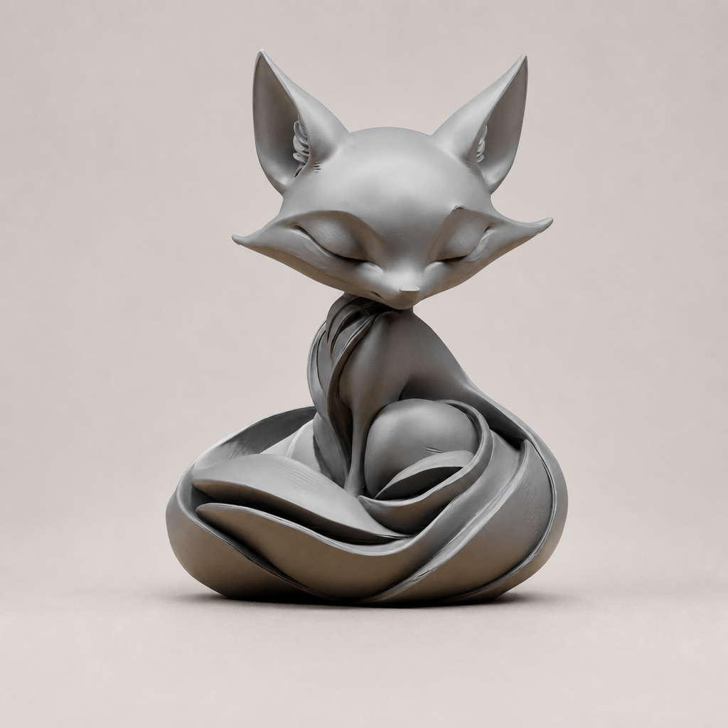 Schlafender Fuchs – freistehende Fuchs-Skulptur FehnFactory