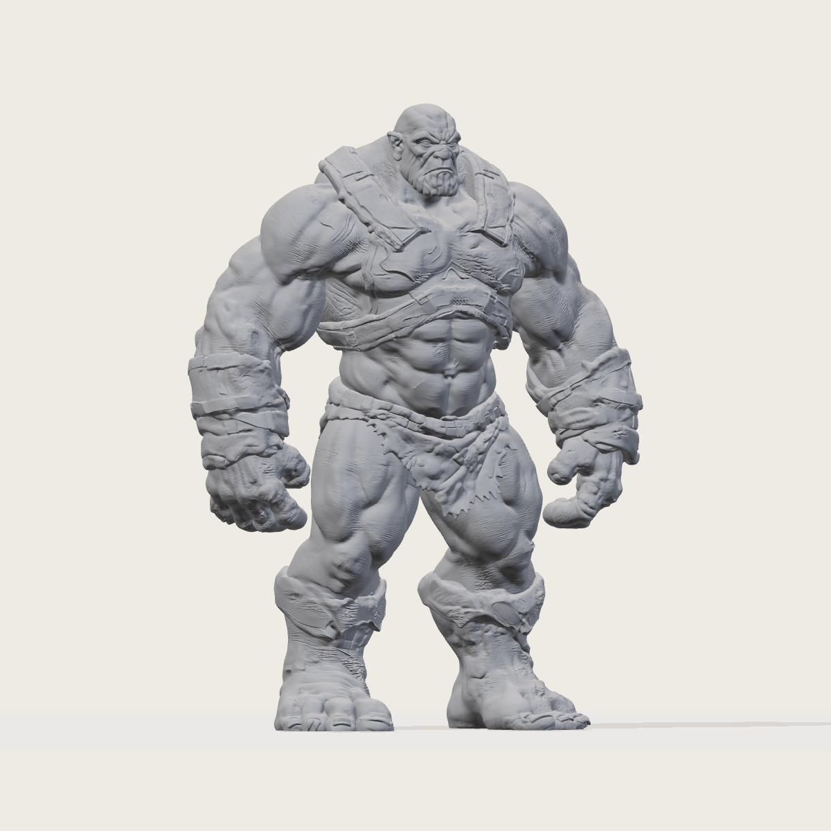Fantasy-Koloss – freistehende Kriegerfigur mit wuchtigem Brustharnisch FehnFactory