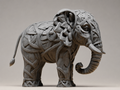 Geflochtener Ranken-Elefant – freistehende Fantasy-Skulptur FehnFactory