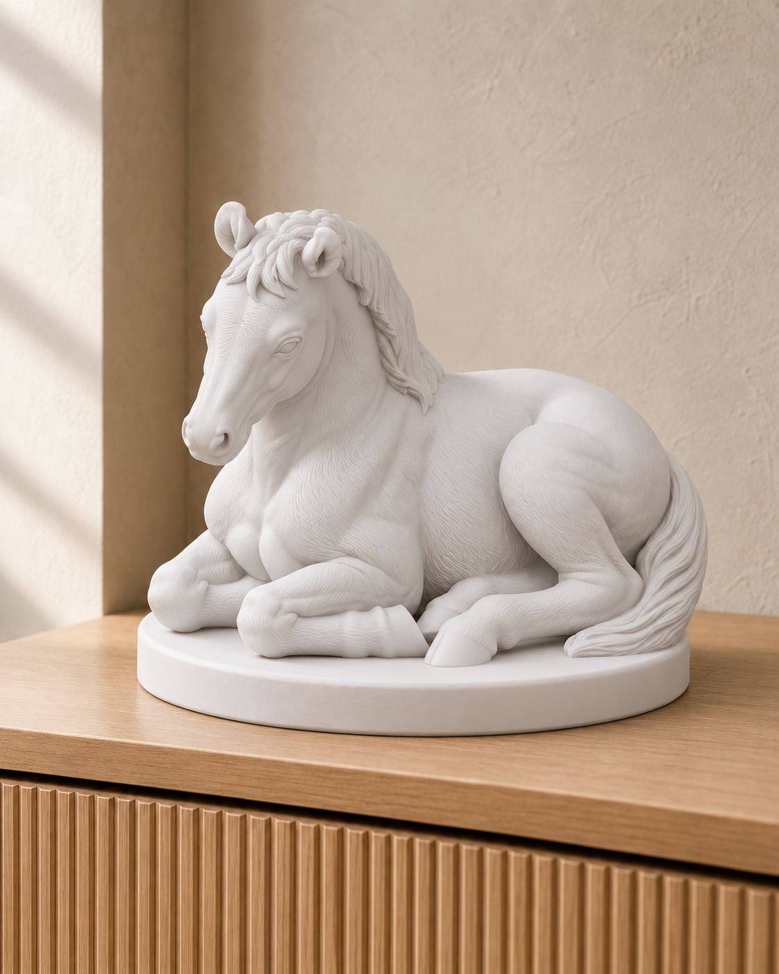 Fohlen liegend – Pferdefigur – 01 weiss