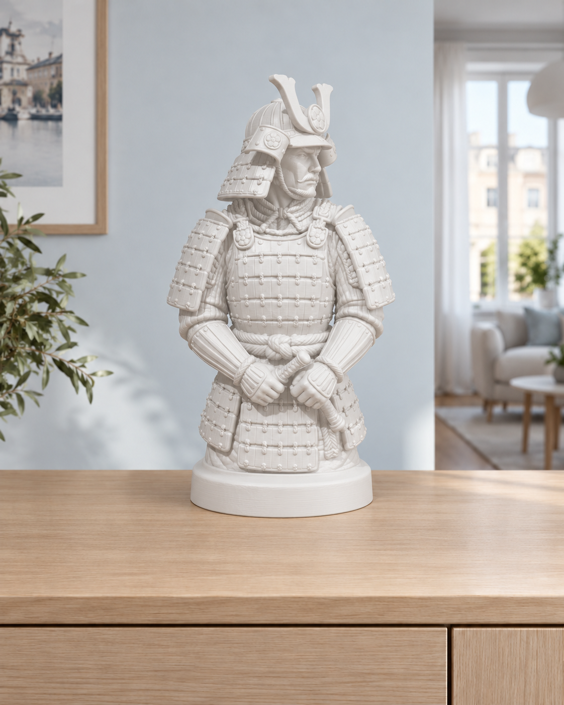 Samurai-Büste - 01-weiss