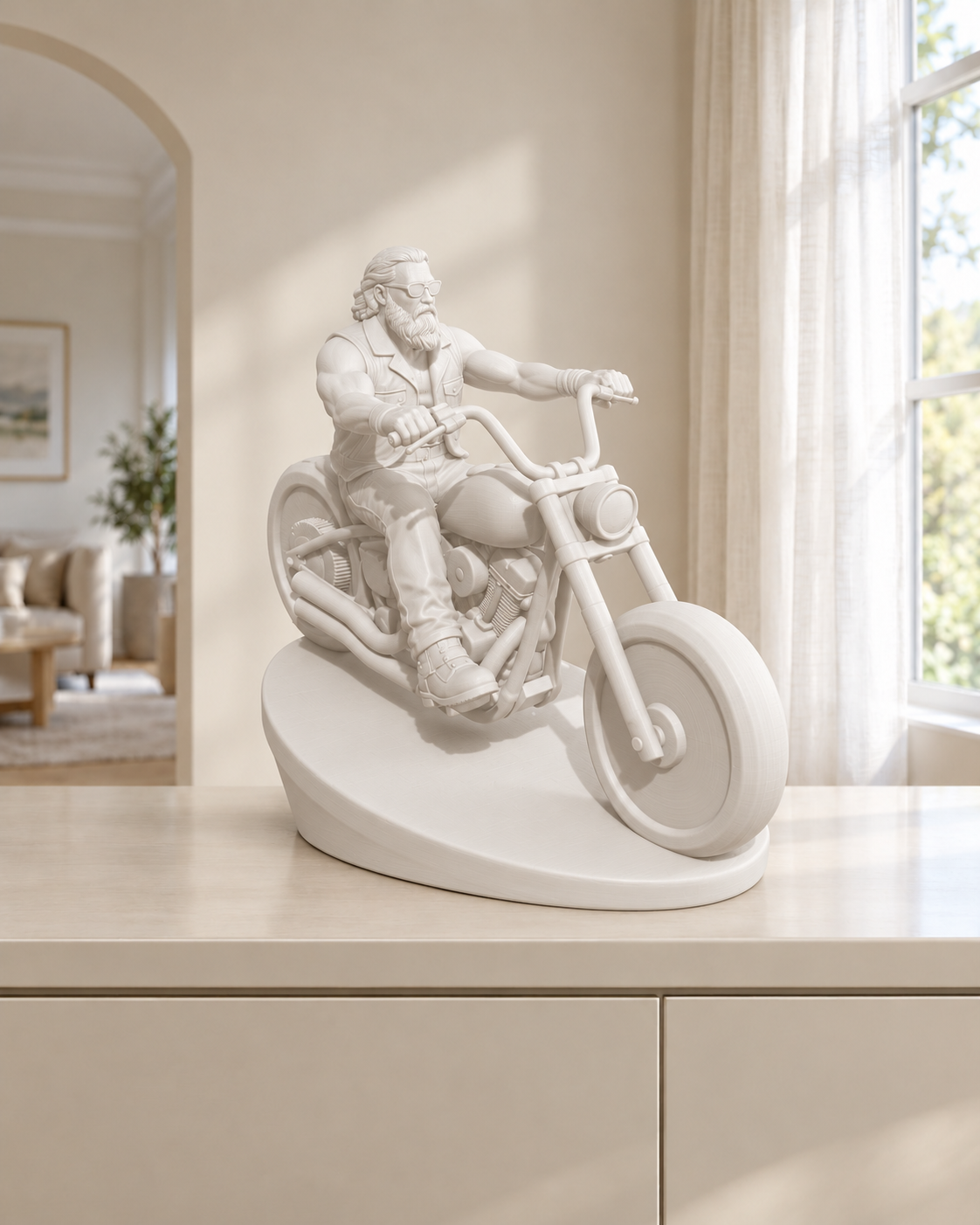 Biker auf Chopper – 01-weiss