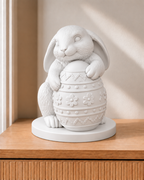 Hase mit Ei – Hasenfigur – 01 weiss