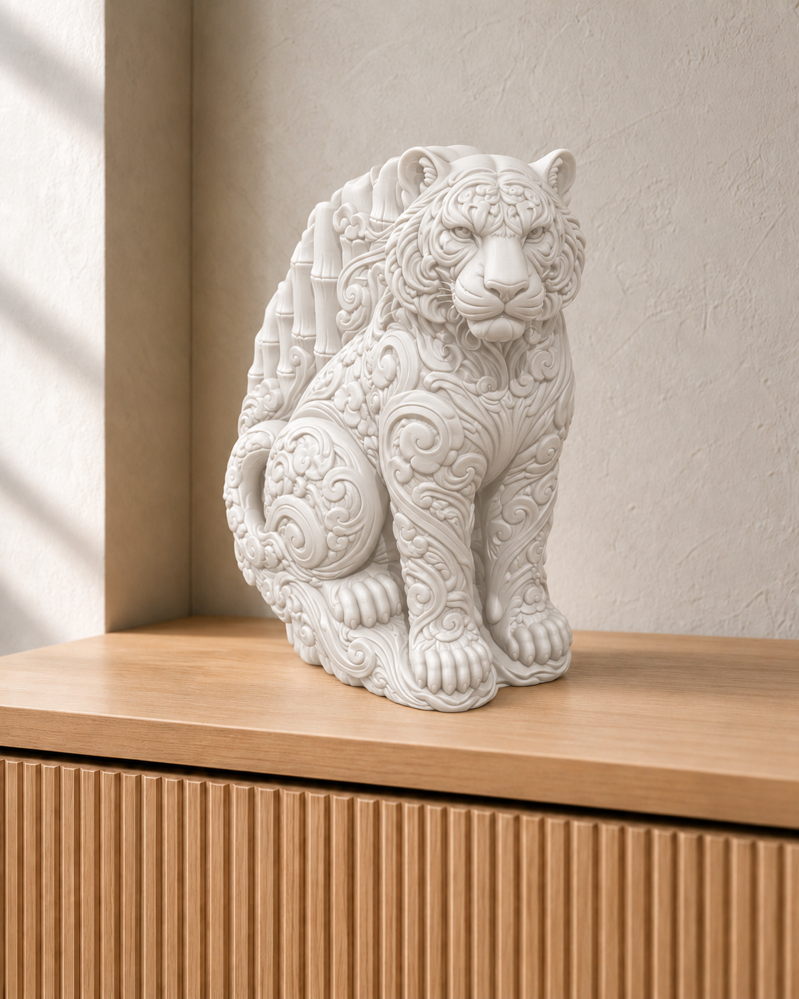 Tiger im Bambus – 01 weiss