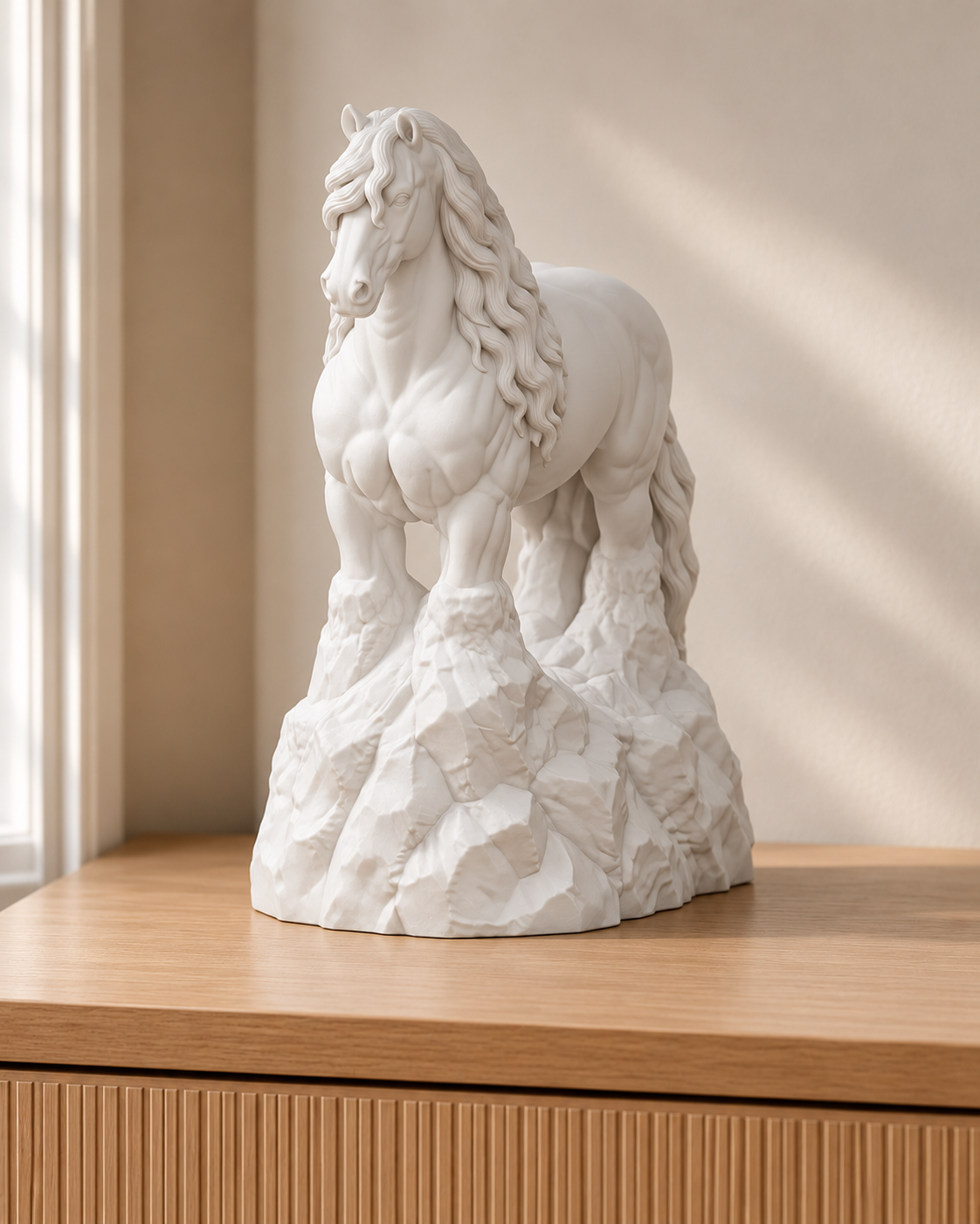 Friese stehend – Pferdefigur – 01 weiss