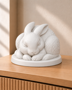 Hase schlafend – Hasenfigur – 01 weiss