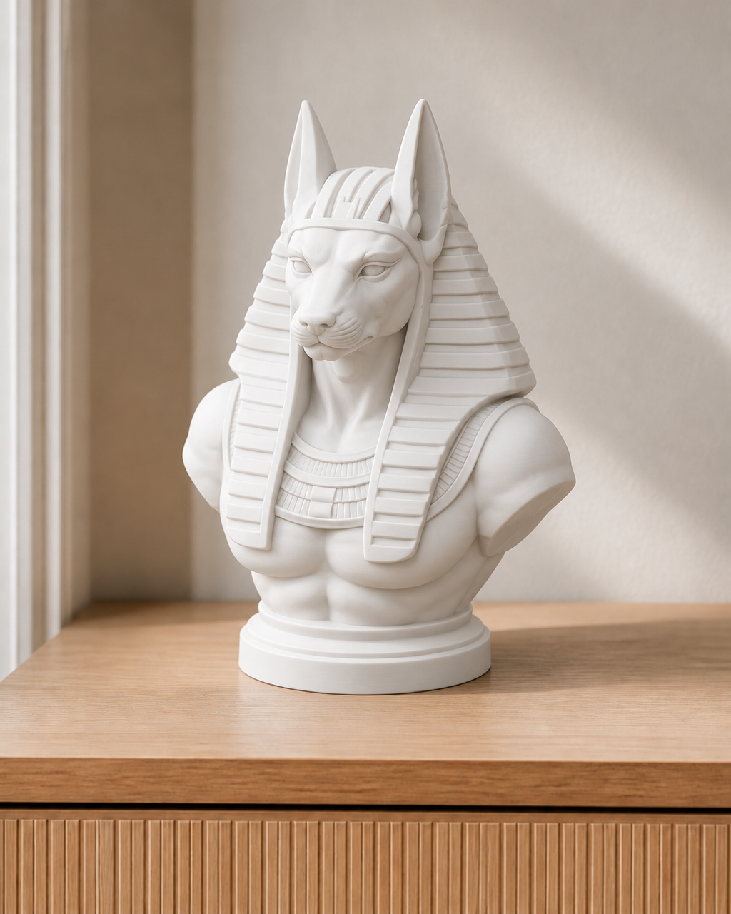 Anubis – ägyptische Büste – 01 weiss