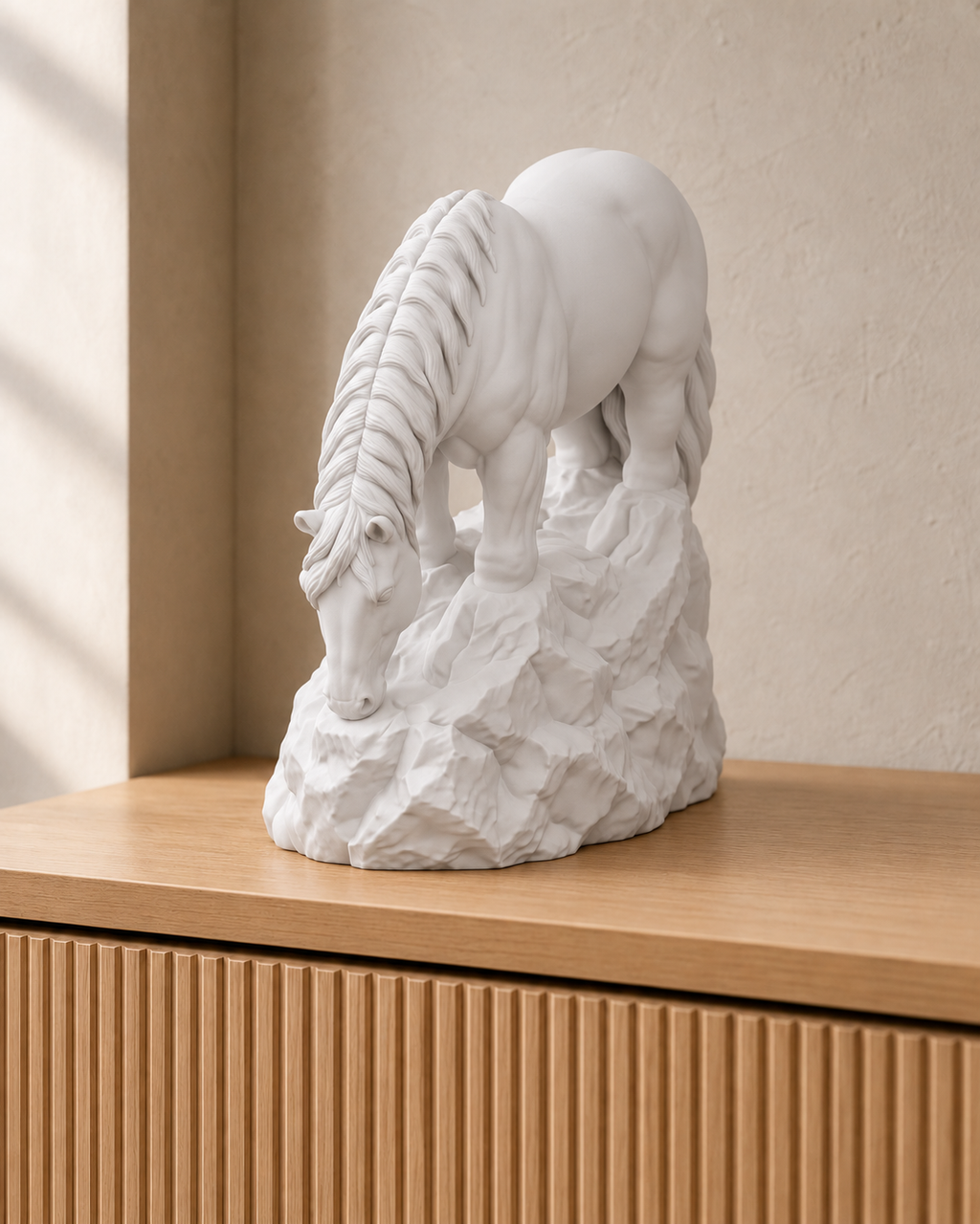 Pferd grasend – Pferdefigur – 01 weiss