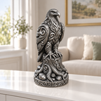 Seeadler auf Stamm Ornament - Silber handbemalt Wohnzimmer
