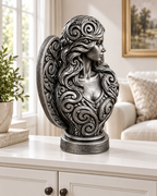 Engelbüste Ornament - Silber handbemalt Wohnzimmer