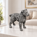 Pitbull stehend Ornament - Silber handbemalt Wohnzimmer
