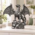 Flügeldrache Ornament - Silber handbemalt Wohnzimmer