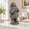 Santa mit Doppelfinger Ornament - Silber handbemalt Wohnzimmer