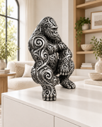 Gorilla Ornament - Silber handbemalt Wohnzimmer