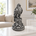 Habicht auf Stamm Ornament - Silber handbemalt Wohnzimmer