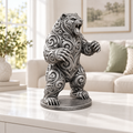 Grizzly Ornament - Silber handbemalt Wohnzimmer