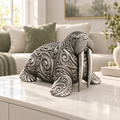Walross Ornament - Silber handbemalt Wohnzimmer