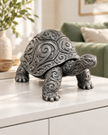 Schildkröte Ornament - Silber handbemalt Wohnzimmer