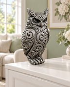 Eule Ornament - Silber handbemalt Wohnzimmer