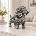 Dackel Ornament - Silber handbemalt Wohnzimmer