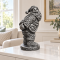 Santa mit Po und Finger Ornament - Silber handbemalt Wohnzimmer
