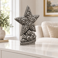 Stern von Bethlehem Ornament - Silber handbemalt Wohnzimmer