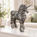 Kaltblut-Einhorn Ornament - Silber handbemalt Wohnzimmer