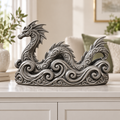 Seedrache Ornament - Silber handbemalt Wohnzimmer
