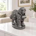 Bernhardiner mit Fass Ornament - Silber handbemalt Wohnzimmer