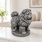 Chow Chow Ornament - Silber handbemalt Wohnzimmer