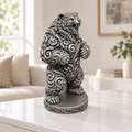 Grizzly aufgerichtet Ornament - Silber handbemalt Wohnzimmer