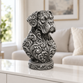 Boxer-Büste Ornament - Silber handbemalt Wohnzimmer