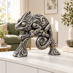 Chamäleon Ornament - Silber handbemalt Wohnzimmer