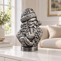 Freche Santa Büste Ornament - Silber handbemalt Wohnzimmer