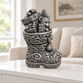 Nikolausstiefel Ornament - Silber handbemalt Wohnzimmer