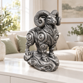 Widder Ornament - Silber handbemalt Wohnzimmer