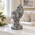 Santa mit nacktem Po Ornament - Silber handbemalt Wohnzimmer