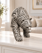 Bär Ornament - Silber handbemalt Wohnzimmer
