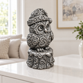 Eule mit Mütze Ornament - Silber handbemalt Wohnzimmer
