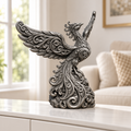 Phönix mit Schwingen Ornament - Silber handbemalt Wohnzimmer
