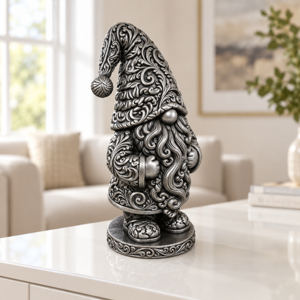 Wichtel Ornament - Silber handbemalt Wohnzimmer