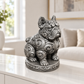 Französische Bulldogge Ornament - Silber handbemalt Wohnzimmer