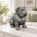 Bulldogge Ornament - Silber handbemalt Wohnzimmer