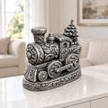 Weihnachtslok Ornament - Silber handbemalt Wohnzimmer