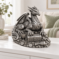 Schatzdrache Ornament - Silber handbemalt Wohnzimmer