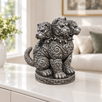 Cerberus Ornament - Silber handbemalt Wohnzimmer