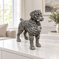 Boxer stehend Ornament - Silber handbemalt Wohnzimmer