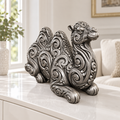 Ruhendes Kamel Ornament - Silber handbemalt Wohnzimmer