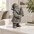 Santa mit Tannenbaum Ornament - Silber handbemalt Wohnzimmer