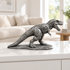 T-Rex Ornament - Silber handbemalt Wohnzimmer